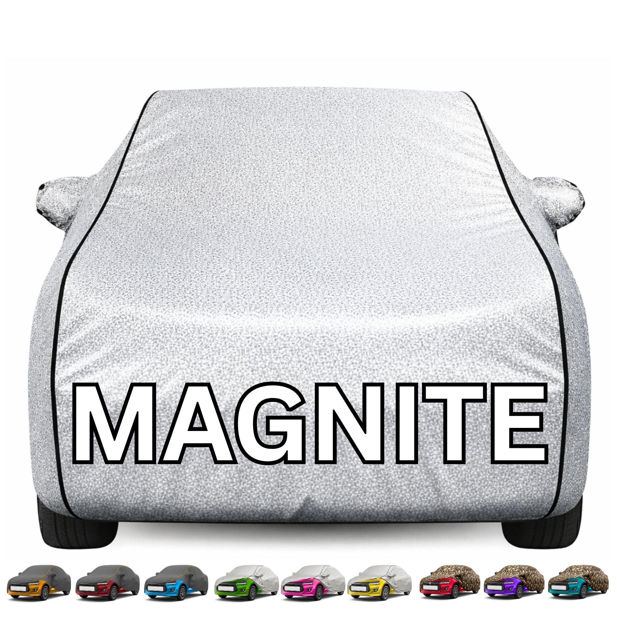 Kayme Premium Silver Magnite Car Cover Waterproof for (All Models & Variants – Petrol, Diesel, CNG & EV) |Speacially Custom Fit with Mirror Pockets |All-Weather Protection - Outdoor Car Body Cover