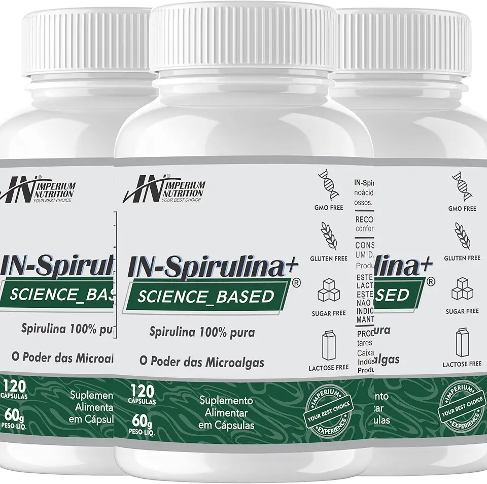 3x IN-Spirulina+ 500mg (Spirulina 360 Cápsulas) Imperium Nutrition