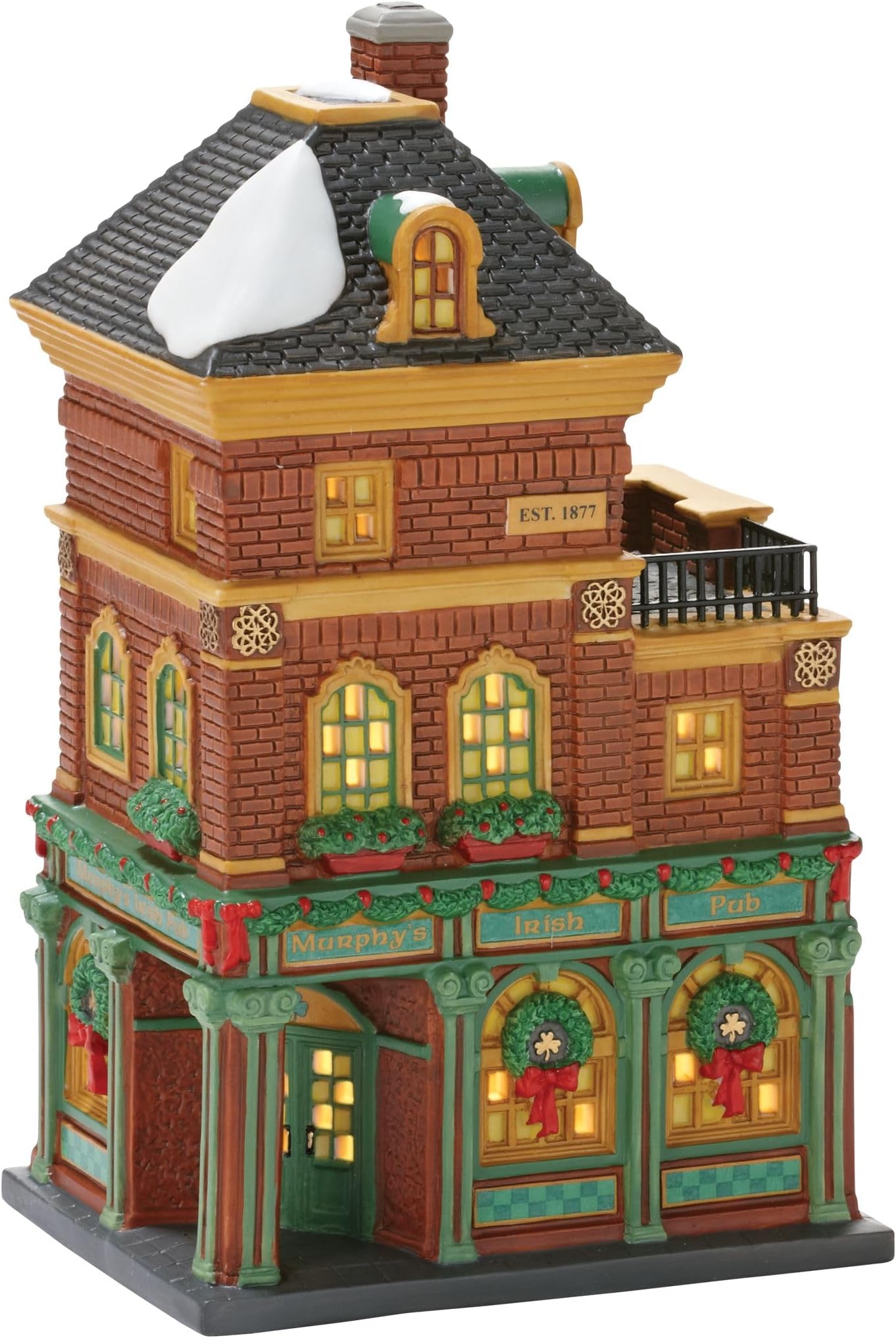 Christmas in The City Village Murphy's Irish Pub Lit Building, 8.86 Inch, Multicolor