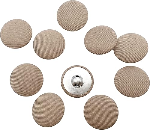 Vista 230 de PEPPERLONELY 10 piezas de tela de 0.394 in cubierta con botones redondos de vástago de metal, azul marino