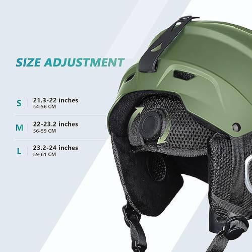 Miniatura 3 de VANRORA Casco de esquí, casco de snowboard para hombres y mujeres, ventilación con control de clima, ajuste de esfera, compatible con gafas, forro