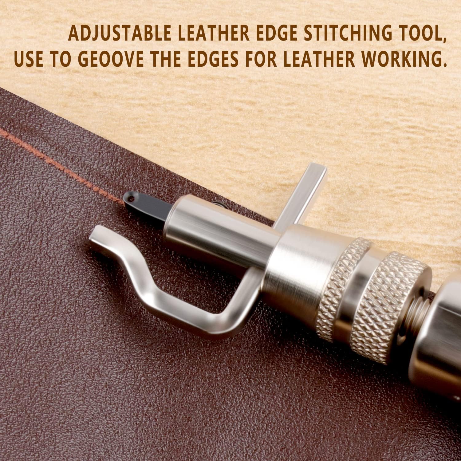 Leather Groover Tool,Knoweasy 7 in 1 Pro Stitching Groover and Creasing Edge Beveler for Leather Edge Stitching Tool