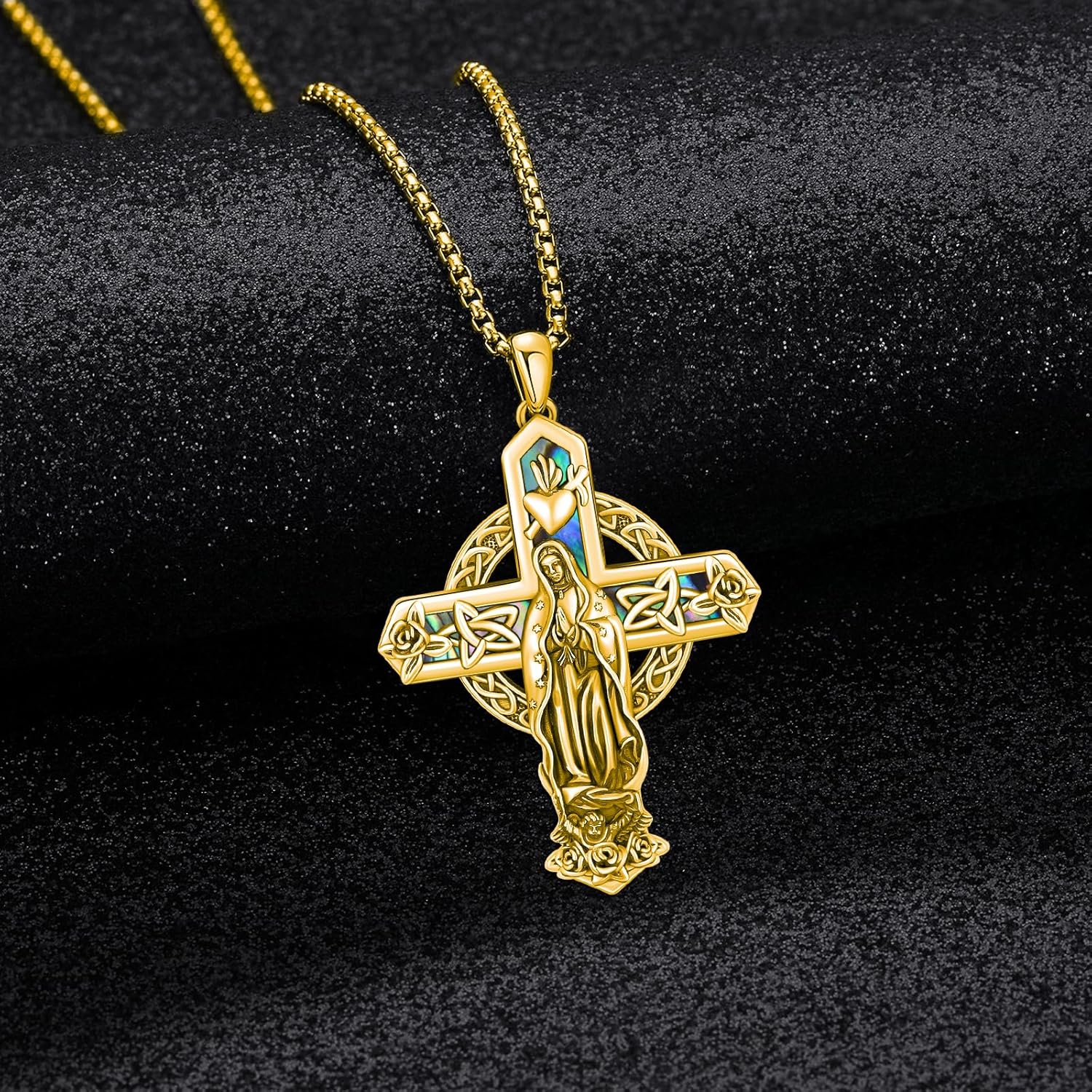Midir&Etain Cross Necklace 925 Sterling Silver Celtic Christian Pendant Religious Protection Jewelry for Women Men - Image 3