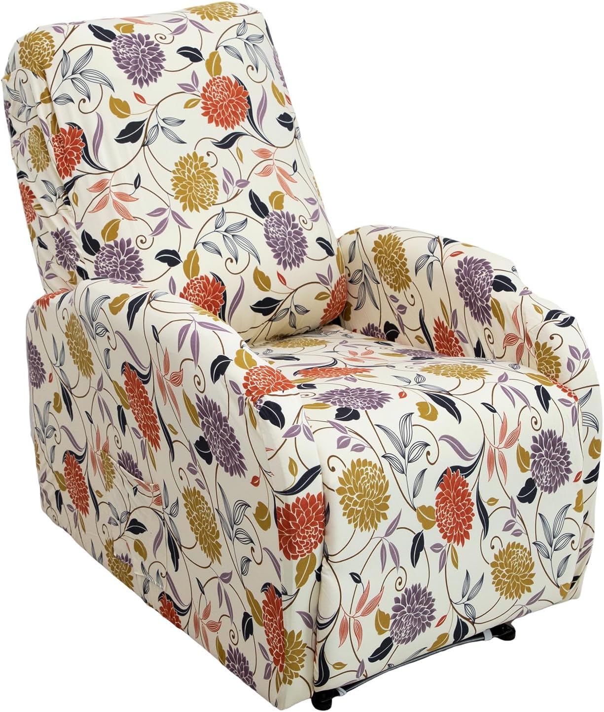 Eco-Ancheng Recliners Covers Small Recliner Slipcover 4 Piece Small Recliner Sofa Slipcover for Home Theater Seating with Elastic Bottom Chair Covers Recliner Protector with Pocket for Recliners,15