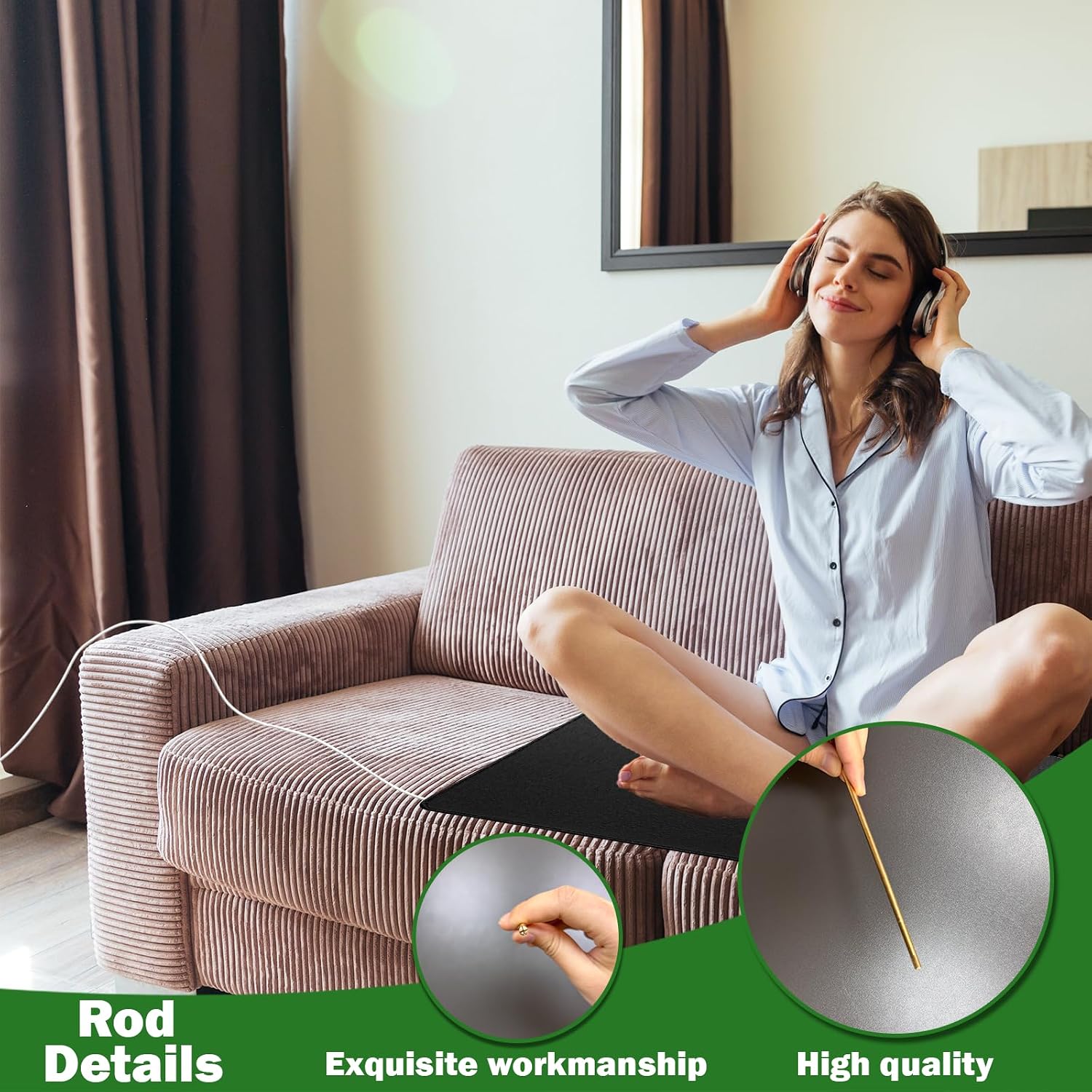 Grounding Rod, Portable Ground Rod with 40ft Grounding Wire Reconnect with the Earth, Great to Use with Grounding Sheet, Mat, Pillowcase, Pad