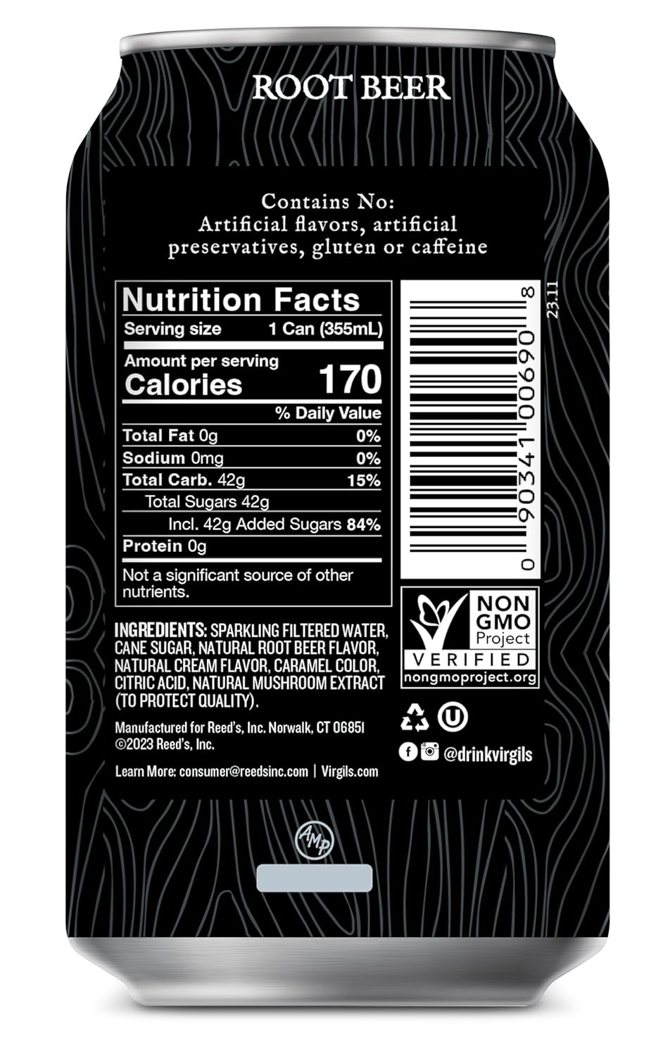Virgil's Handcrafted Root Beer - Rich Bold Flavor - 12oz Cans, 24 Pack