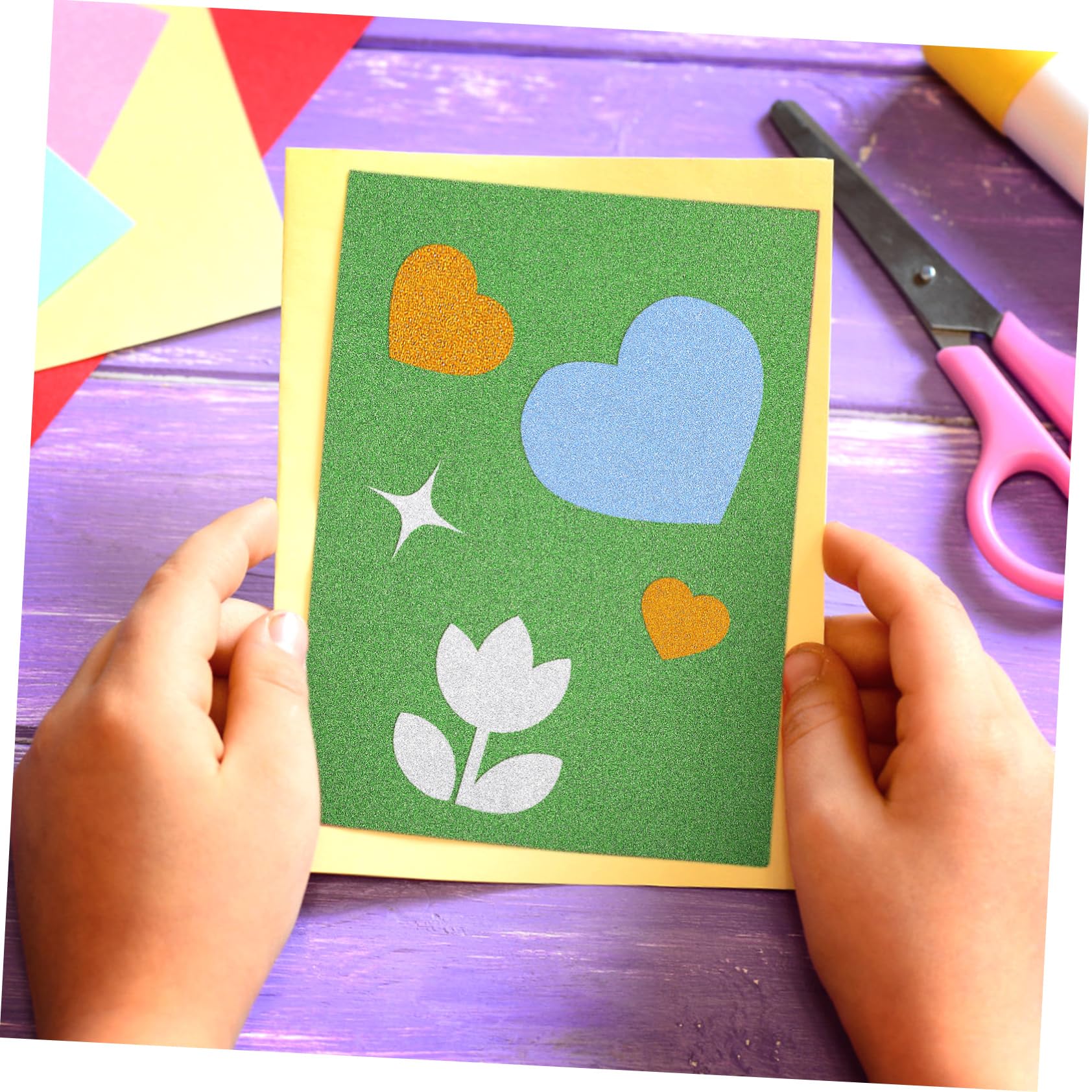 60arkusze Arkuszy Papieru Samoprzylepnego z Brokatem Różnych Kolorach Papier Do Rękodzieła i Scrapbookingu Łatwy Użytkowaniu Idealny Do Tworzenia Zaproszeń i Dekoracji