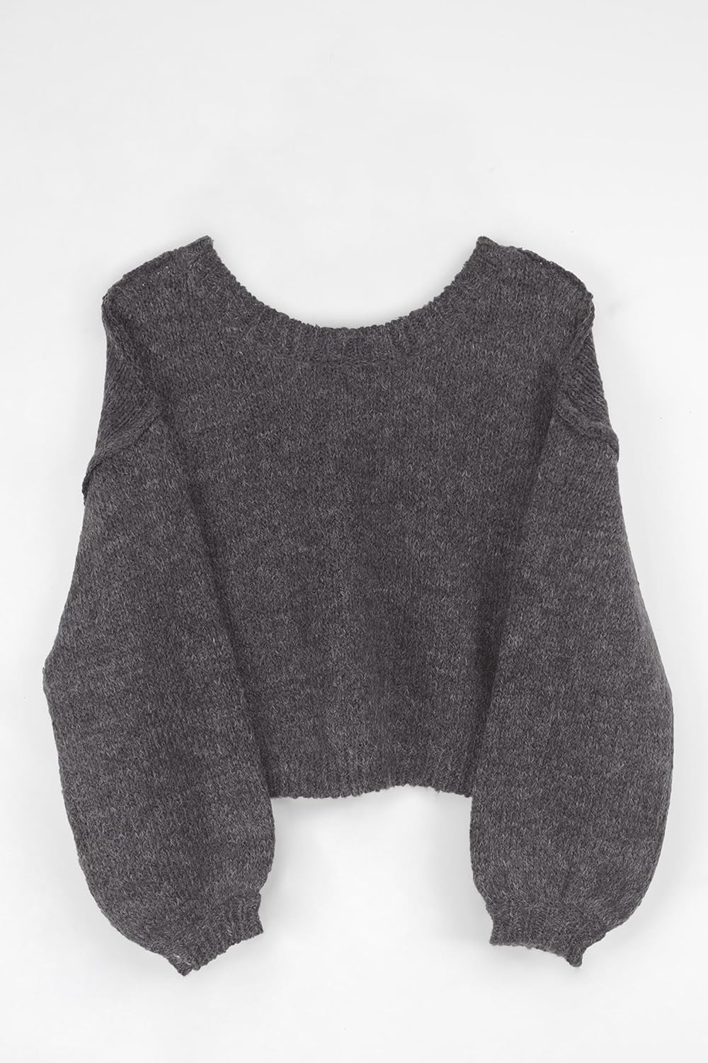 Jumppmile Women Oversized Cropped Sweater Long Sleeve Crewneck Crop 2026 Fall Winter Pullover - Image 4