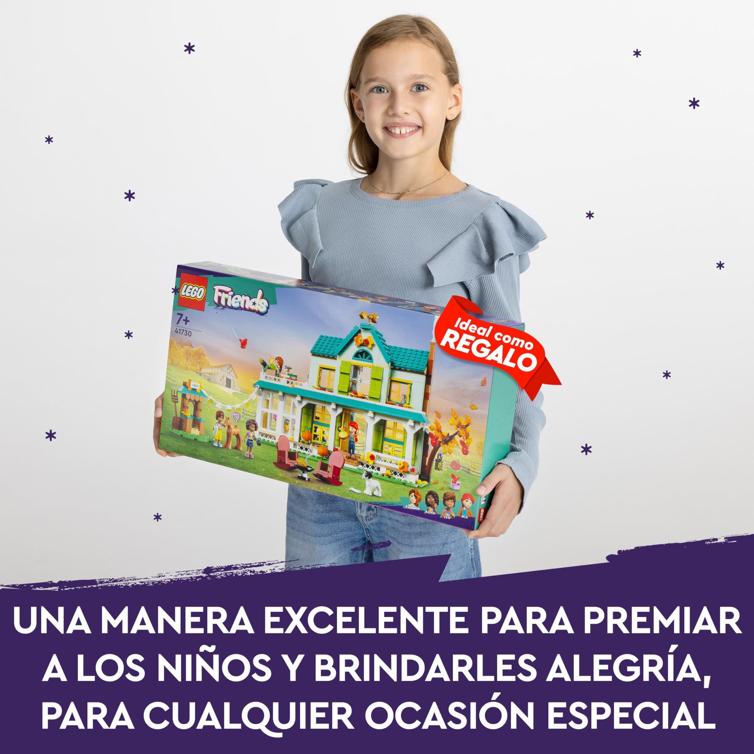 LEGO Friends Casa de Autumn, Casa de Muñecas con Accesorios, Juguete para Niñas y Niños de 7 Años, Figuras de Animales de Juguete y Mini Muñeca MIA, Personajes 2023 41730