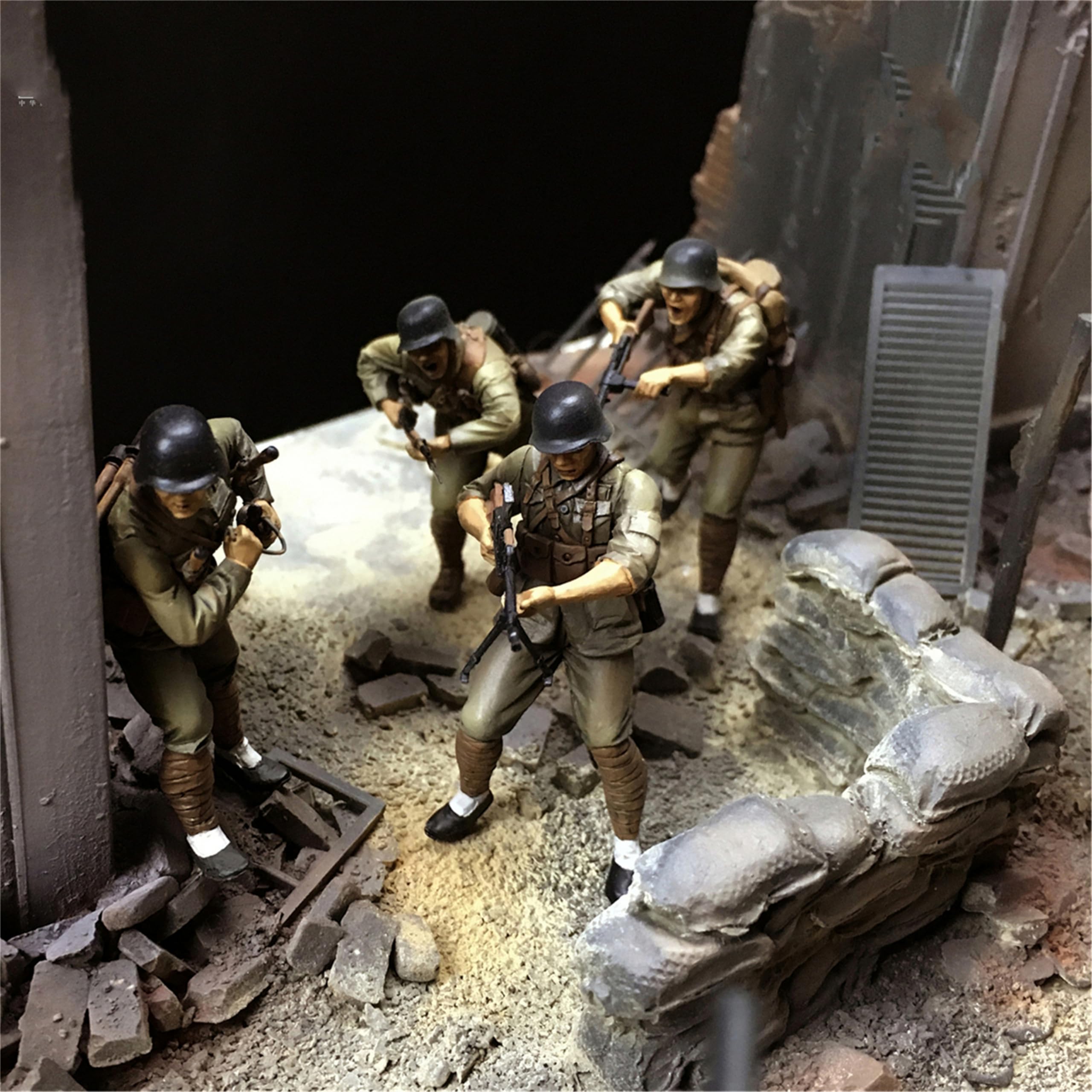1/35 Kit de Modelo de Soldado en Resina, sin Pintar y sin Montar (4 Figuras) //l2b5J29