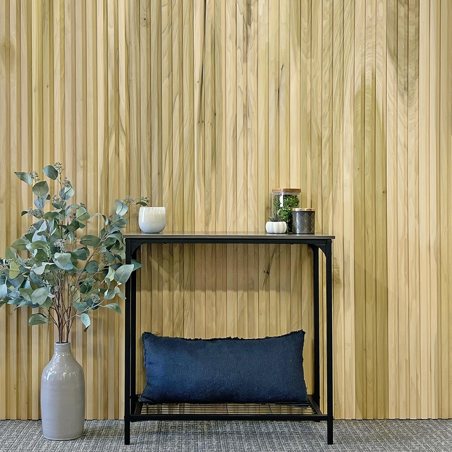 The Millwork Outlet 6-Pack Real Wood Slat Wall Panels, 3/4" x 5-1/2" x 48", Paintable Solid American Hardwood (Poplar, 48")
