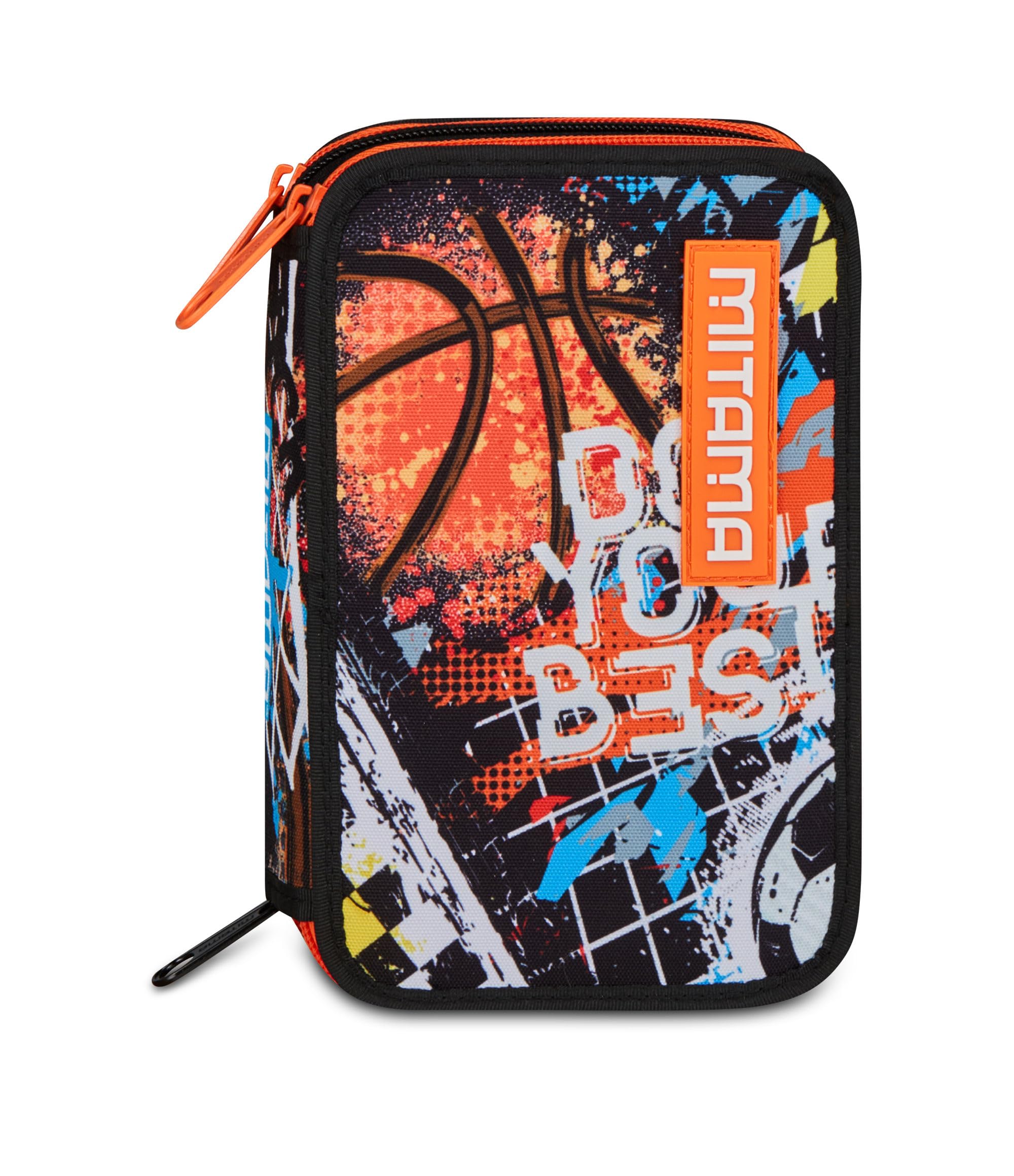 Mitama Estuche Escolar con 3 Compartimentos, Triple Doble Ball, Contenido 47 Piezas, Completo de lápices, rotuladores, portalápices Escuela Primaria niño