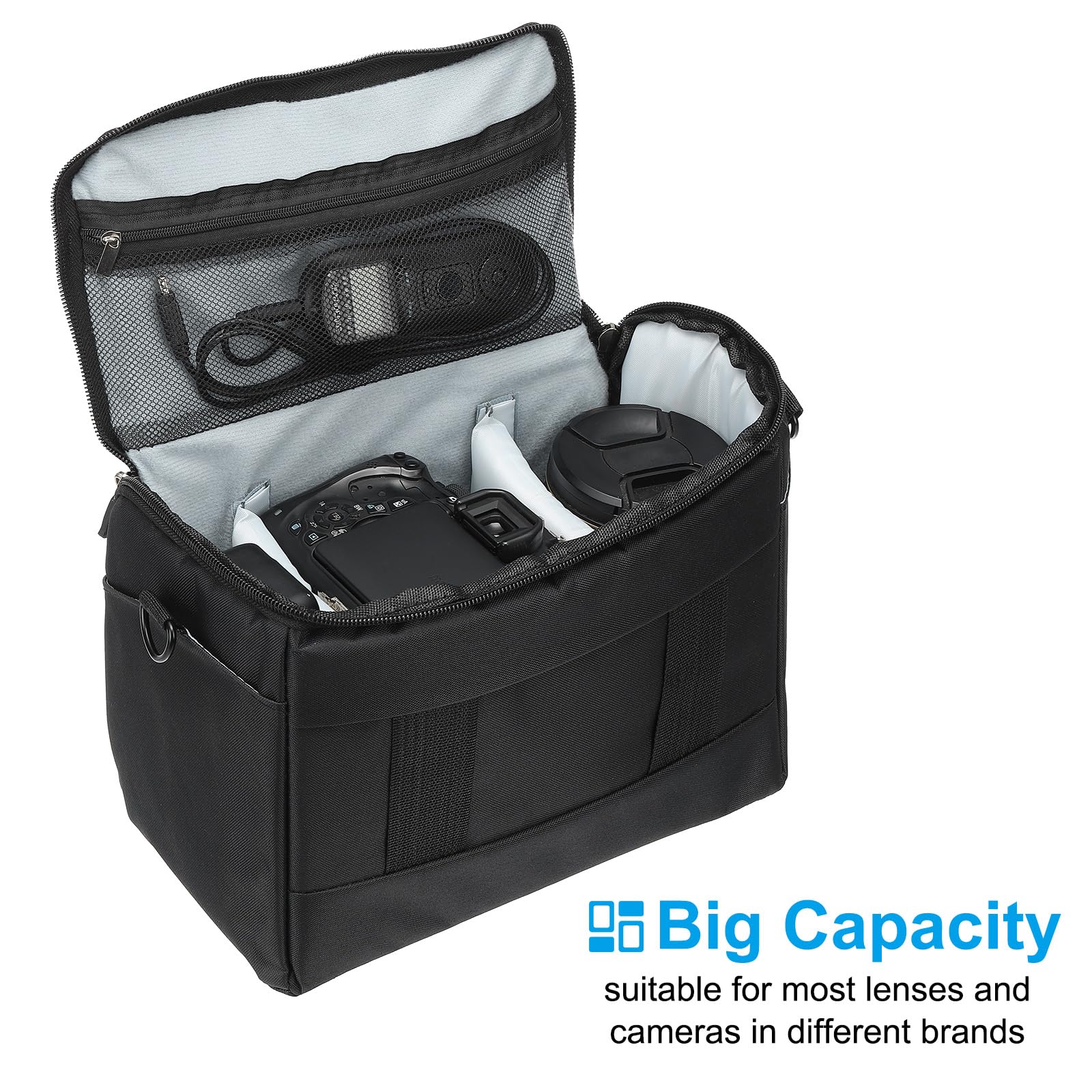 PATIKIL Small Camera Bag, Lens Storage Bags Compact Camera Handbag Case for Travel DSLR SLR Cameras Black, Size S - Image 4