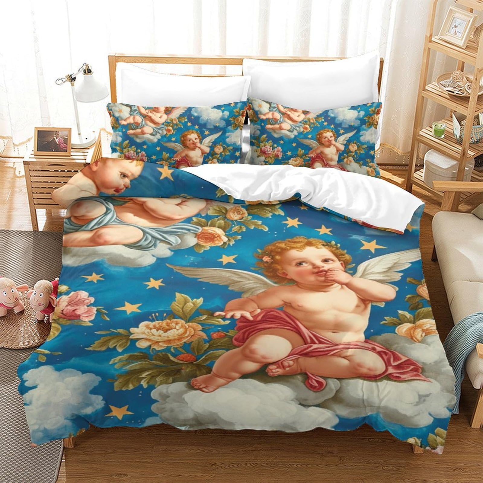 Housse de couette 140x200 parure lit 3D microfibre enfants adolescents ensemble de literie 3pcs