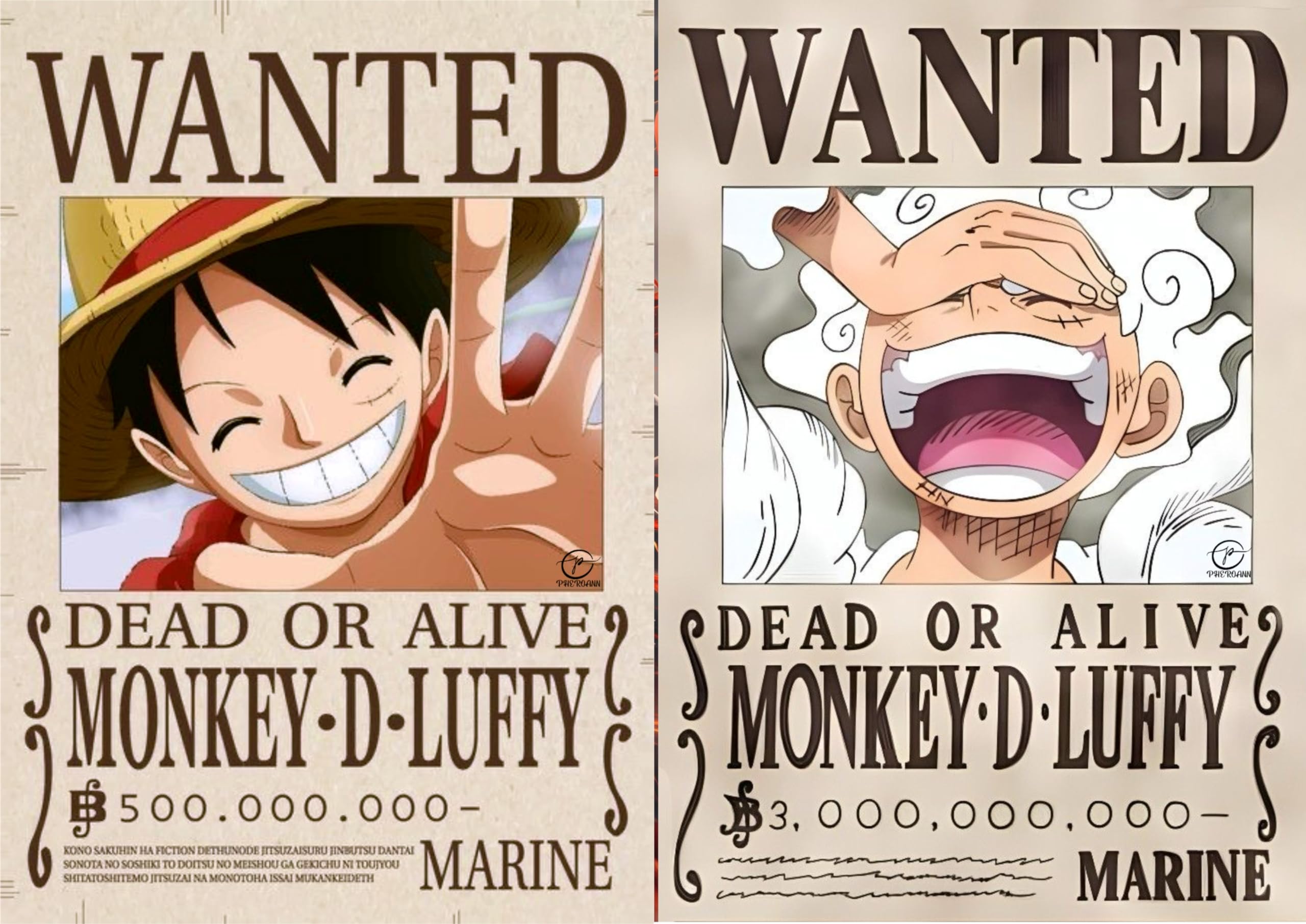 ONEPIECE WANTED Posters Set of 20 A4 Size - Posters for room and