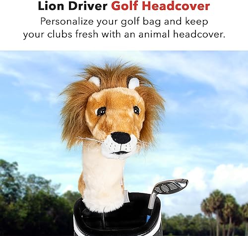 Miniatura 2 de Daphne's Headcovers Lion Driver - Funda para la cabeza de conductor de primera calidad | Divertidas fundas para palos de golf | Protección elegante