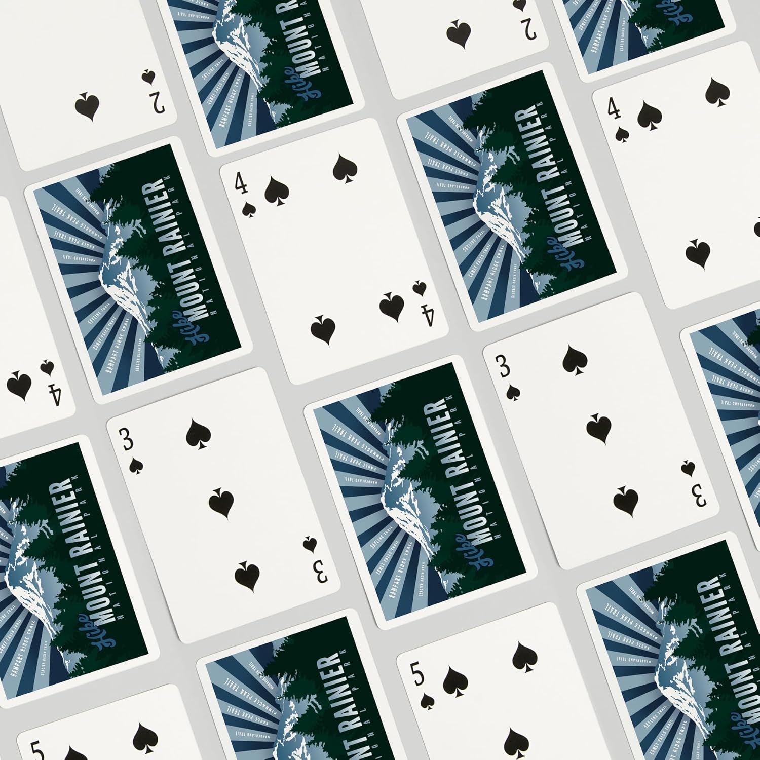 Lantern Press Hike Mt. Rainier, 52 Playing Cards for Adults, Poker Size Card Deck