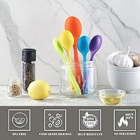 Vista 5 de 5PCS Silicone Serving Spoons Set, Vituer Heat Resistant Kitchen Spoons for Cooking, Mixing, Stirring and Serving, Dishwasher Safe