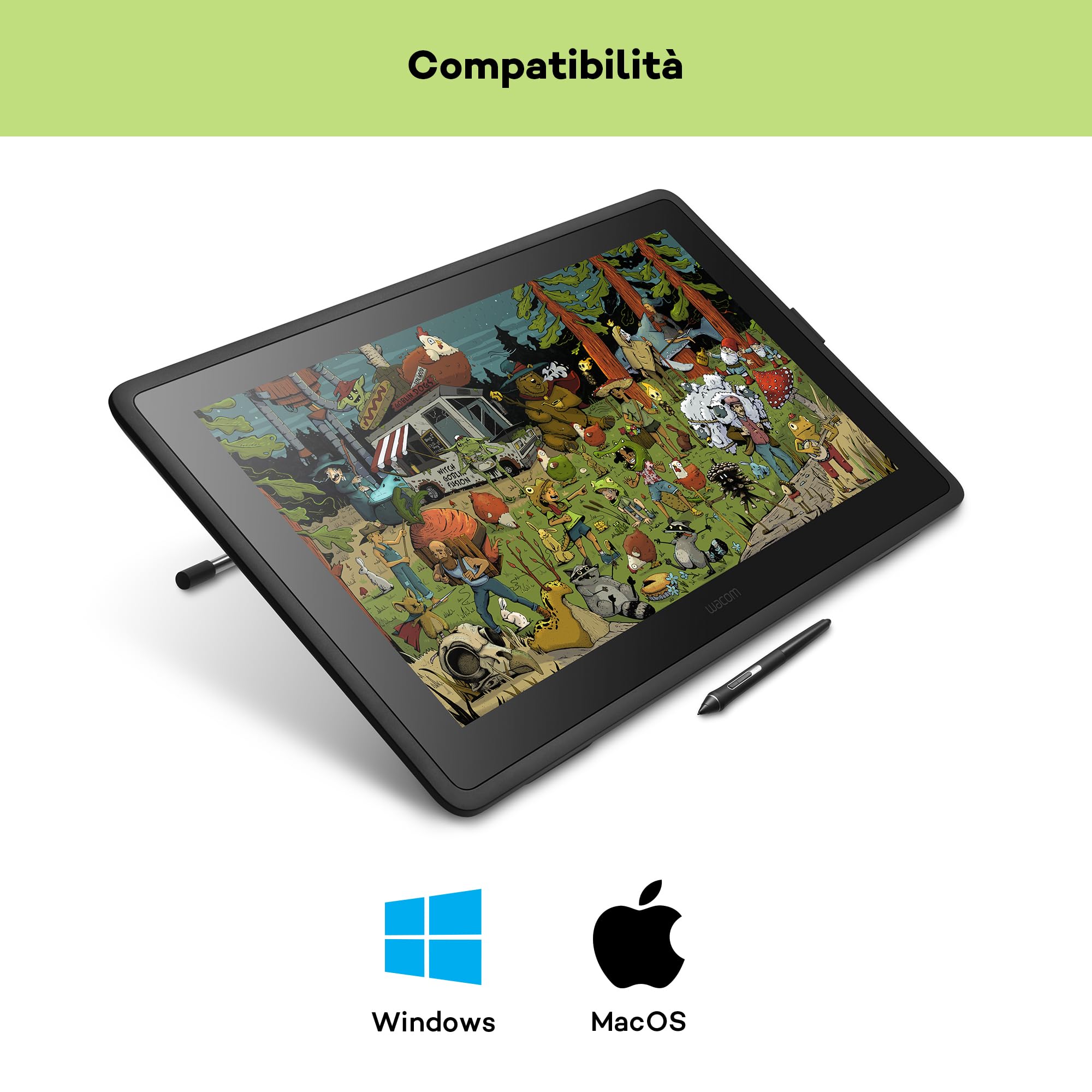 Wacom Cintiq 22, Display full HD da 1.920 x 1.080 Interattivo con
