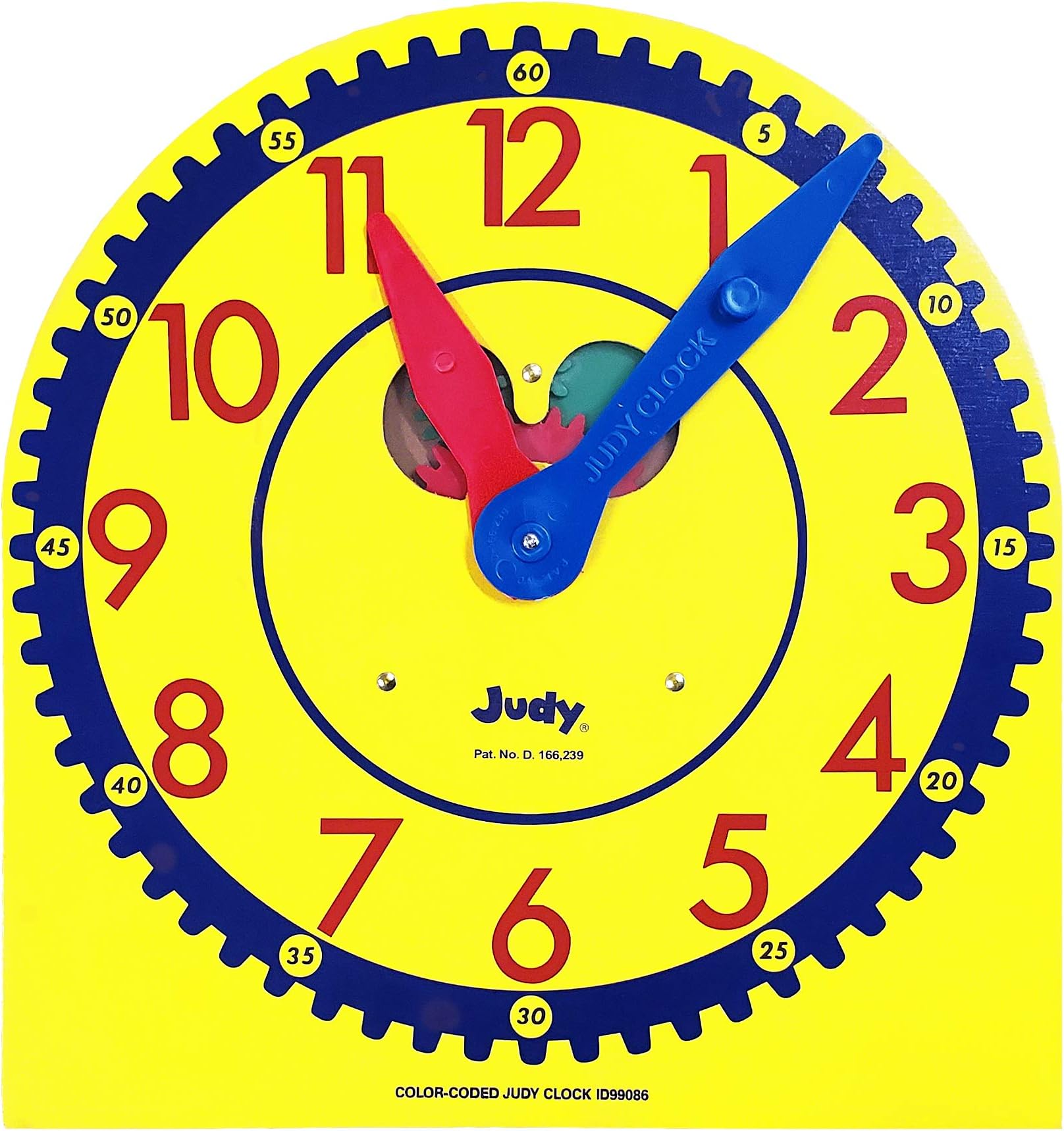 Carson Dellosa 13" x 12" Judy Clock, Learn to Tell Time with Color Coded Clock Hands, Analog Time Telling for Kids, Hands-On Learning Education Classroom and Homeschool Supplies