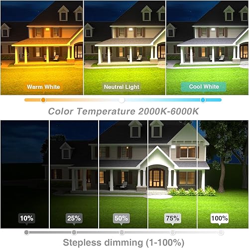 Miniatura 2 de Luz de inundación LED regulable para exteriores, reflectores inteligentes de 200 W, 20000 lm, 2000 K-6000 K blanco sintonizable, temporizador de