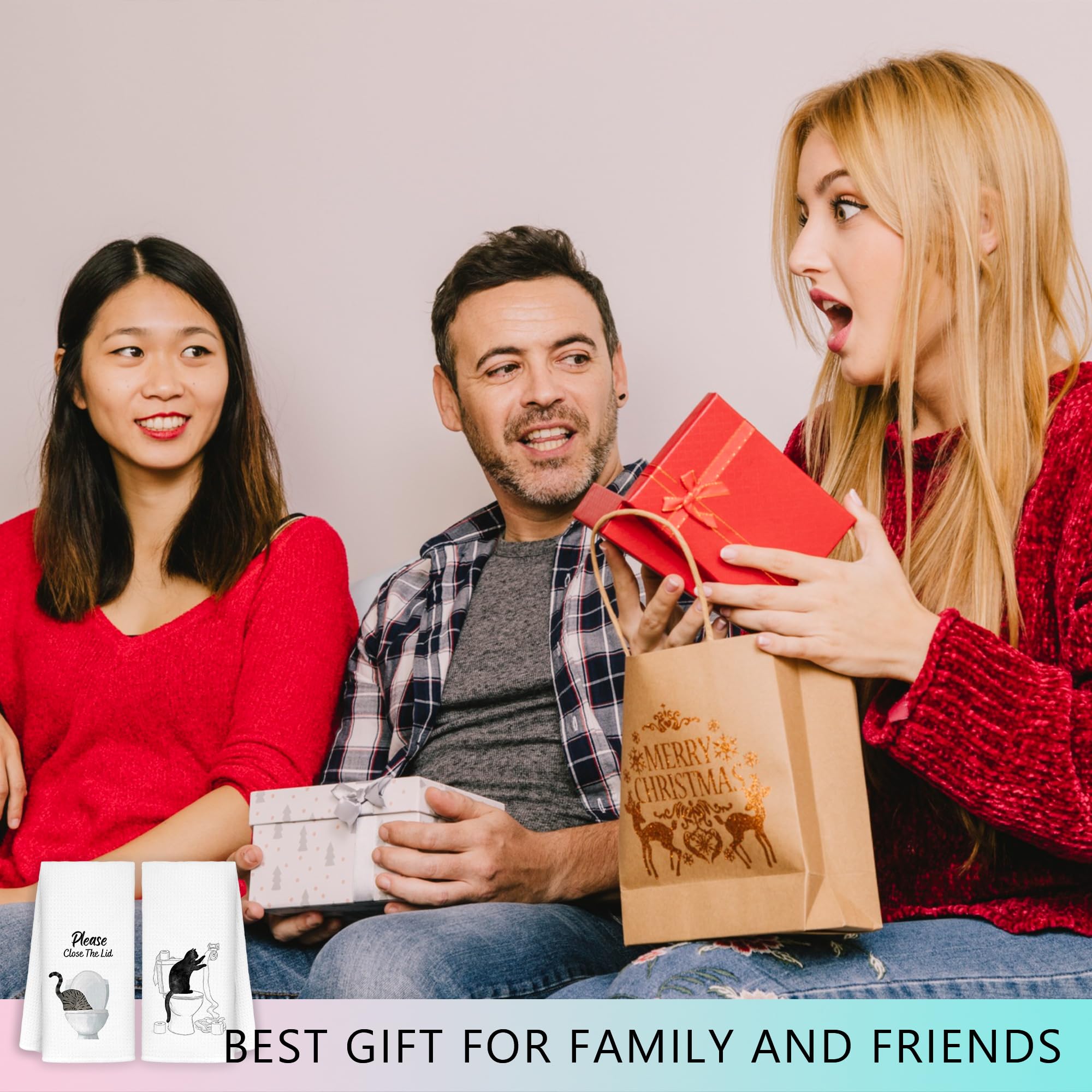 Jvpke Divertida toalla de mano de gato para baño, decoración de gato negro, regalos para amantes de los gatos, toallas de gato para amantes de los gatos, decoración de baño de gatos, regalos de gato