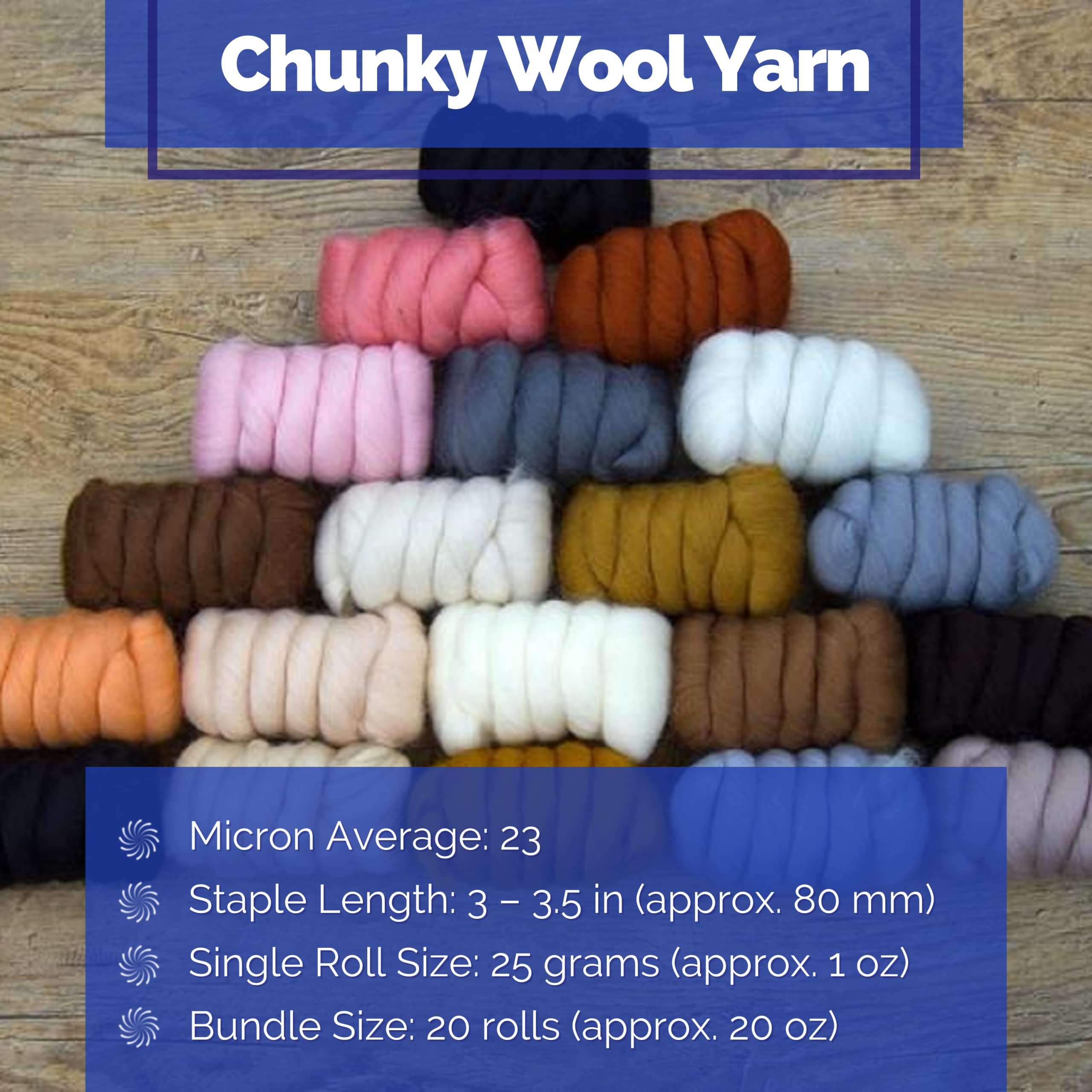 Revolution Fibers | Mischung aus Merinowolle | perfektes Wollgarn zum Spinnen, Nadelfilzen, Nassfilzen, Weben und Basteln (alle Kreaturen (natürlich), 500 Gramm)