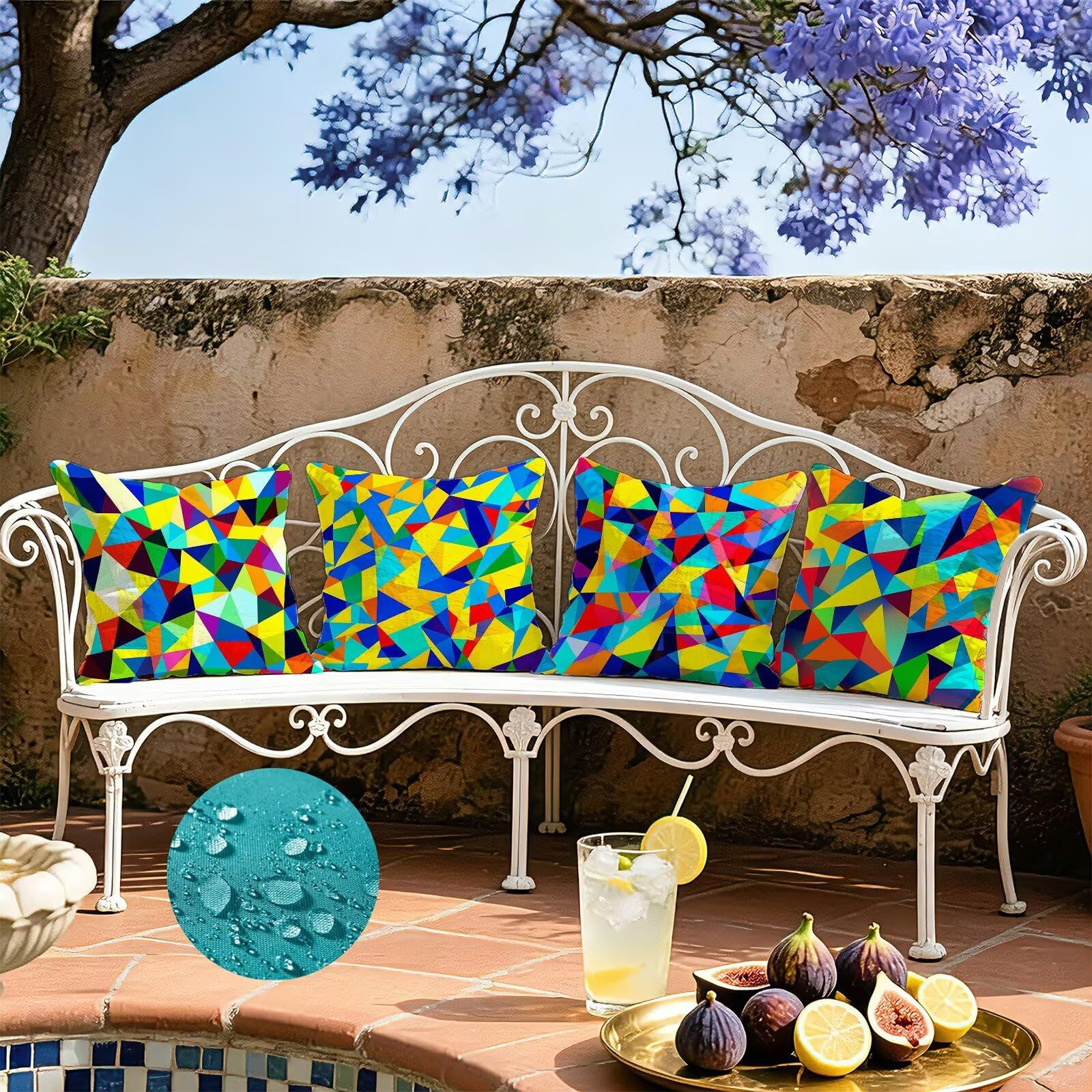 Cojines Exterior Vistoso Funda Almohada 45x45cm Juego de 4, Cod-419