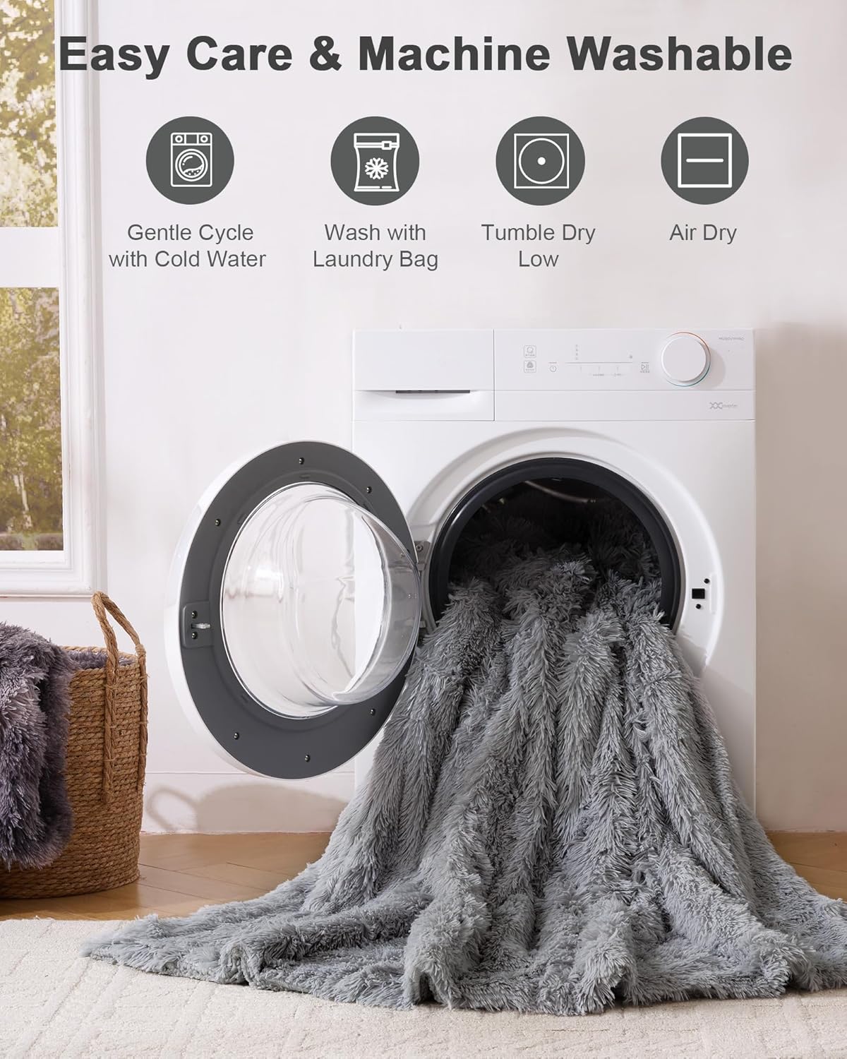 Super Soft Fluffy Fuzzy Faux Fur Sherpa Fleece Blanket Twin Size, Plush Thick Warm Blanket for Bed Couch, College Dorm Essentials Gifts for Girls Boys, Room Decor for Winter, 60" x 80" - Image 7