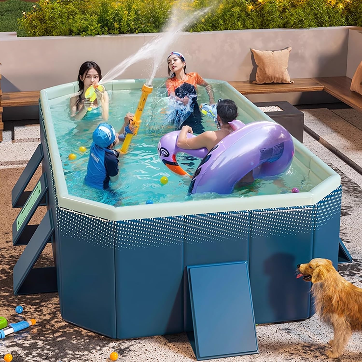 Non Inflatable Non Inflatable Swimming Pool Instant Setup Backyard 10ft Non-Inflatable ...