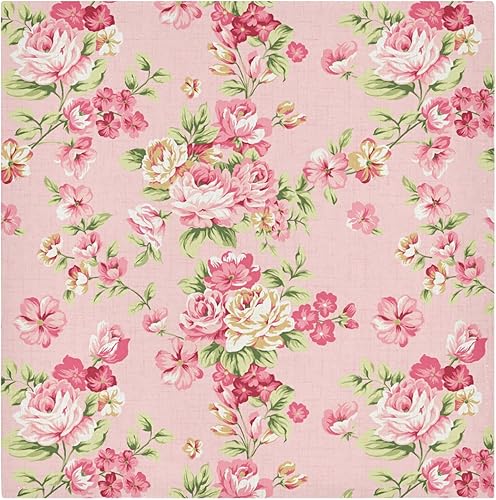 MNSRUU Juego de 6 servilletas de tela, servilletas de cocina de poliéster rosa rosa vintage para vacaciones, festividades, Año Nuevo, decoración de