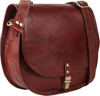 Women's Leather Crossbody Handbags & Shoulder Saddle Bags Vintage Brown Purses Designer Women Boho Satchel Hand Bag Ladies Handmade Vintage Travel Fashion Cross Body Sling Phone Wallet for Her, XXL