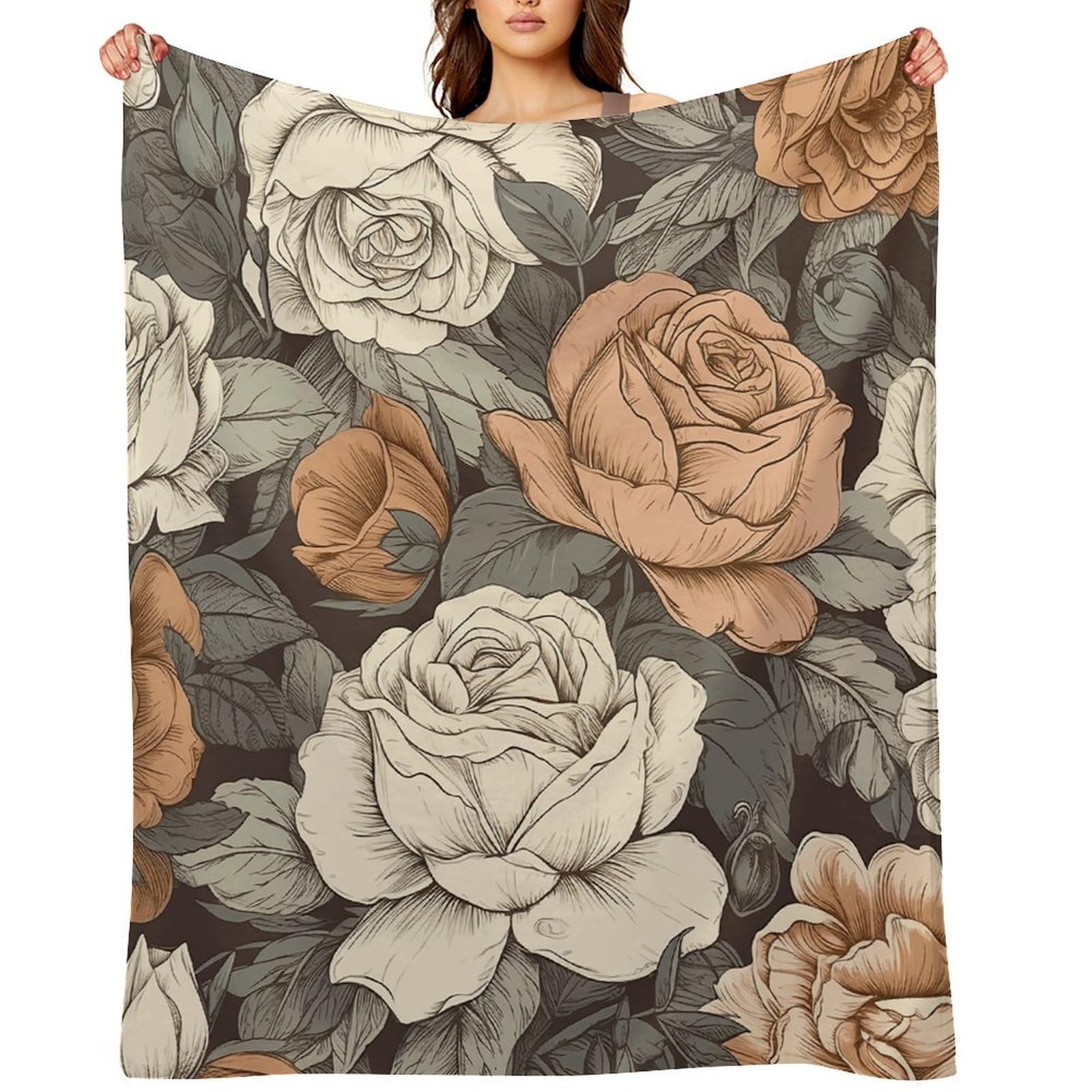 A Hand Drawn Painting Throw Blanket for Couch and Bed Super Soft Warm Lightweight Throw Blankets Cozy Fuzzy Flannel Blanket Personalized Decorative Blankets for Sofa Decor 60"x80"