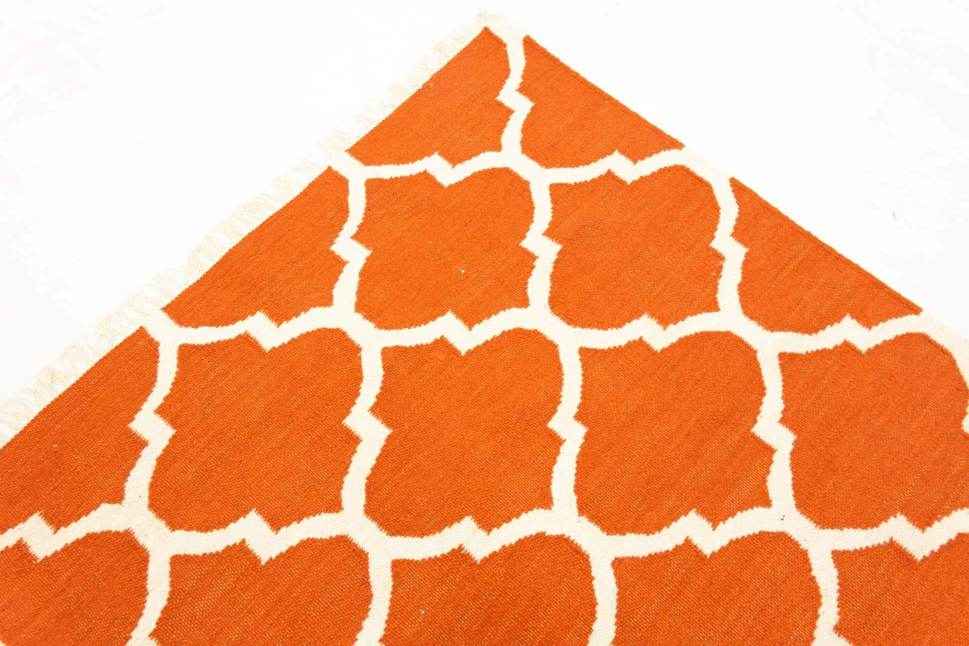 Kelim Tapis tissé à la main Orange uni 180 x 120 cm