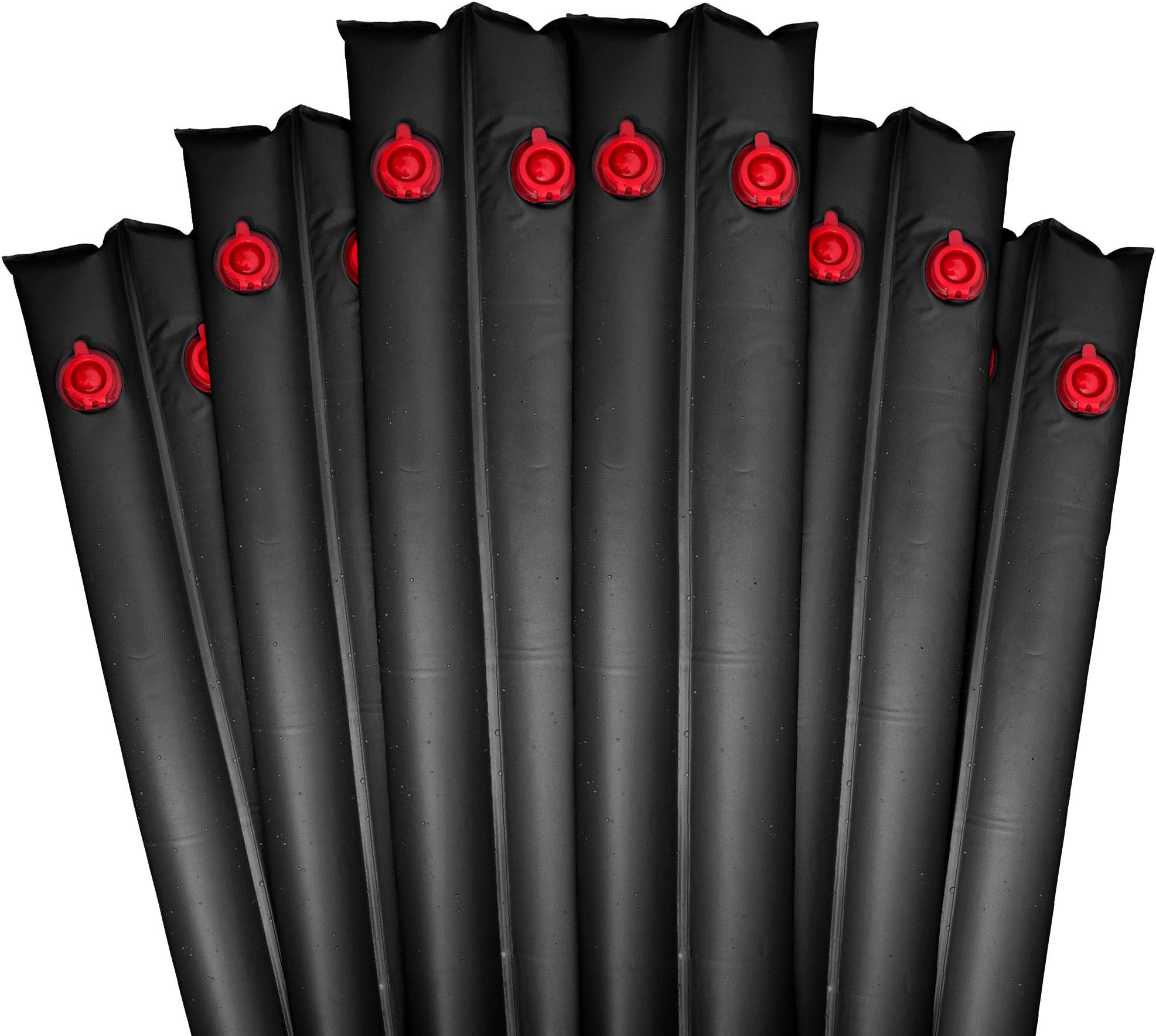 Robelle 3811-20-BLK-06 Double Chamber No-Roll Premium 20 Gauge Water Tubes for Winter Pool Covers, 10-Feet, Black, 6-Pack
