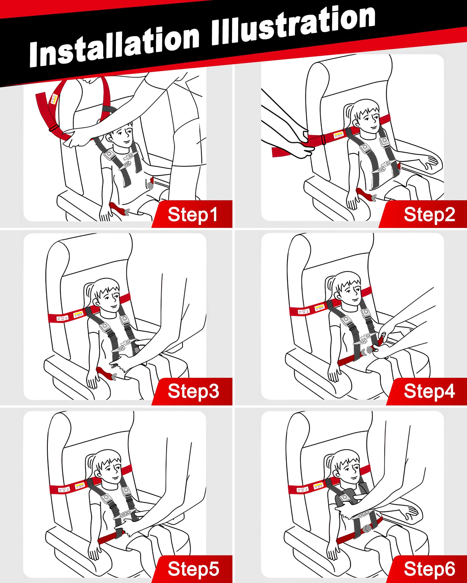 Arnés de seguridad para aviones infantiles, accesorios de viaje para niños y bebés