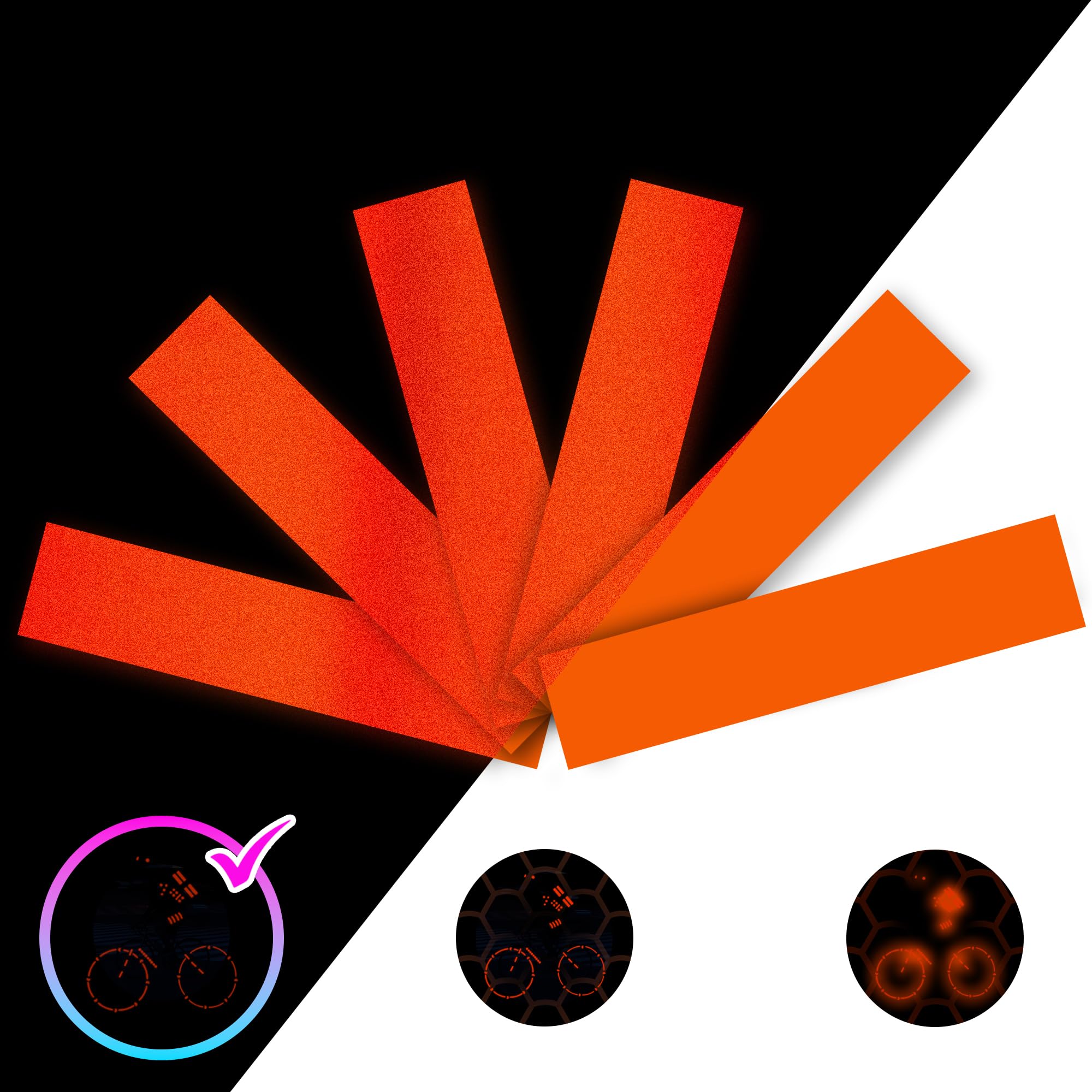 LOOM® Reflective Strips for Helmets &amp; Cars | 6pc | Orange