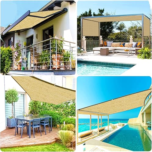 Miniatura 4 de Paño de sombra  para plantas de jardín al aire libre, 6 x 6 pies, 95% tela de sombra de trigo para pérgolapiscina, malla de privacidad para patio