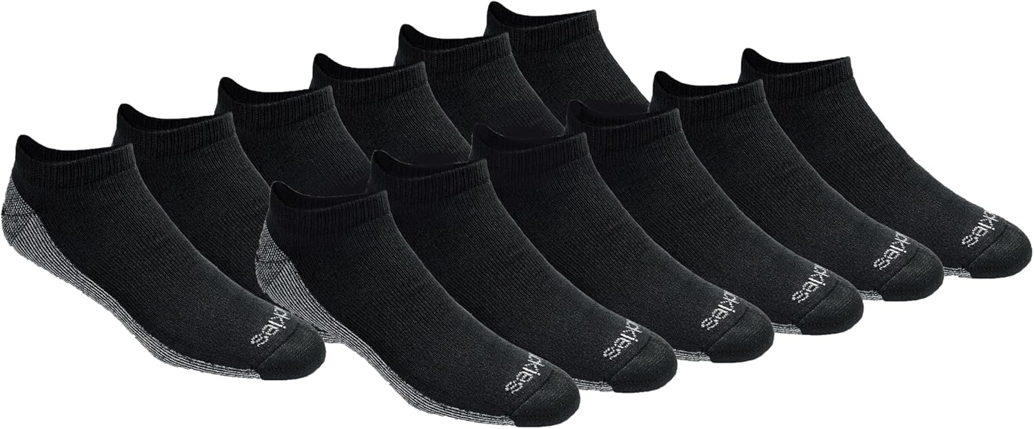 Dickies Men's Dri-Tech No Show Socks - Moisture Wicking, Cushioned, Arch Support, 6-12 Pack M-XXL