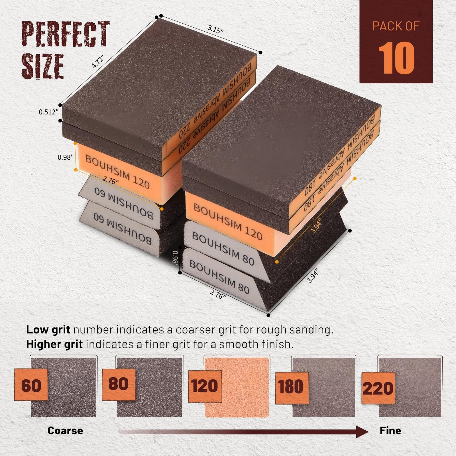 Handmade Sanding Blocks - 10 Grit Set -2