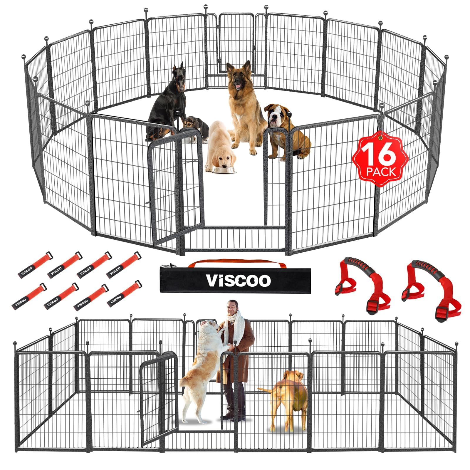 VISCOO Dog Playpen Outdoor, 16 Panels 40