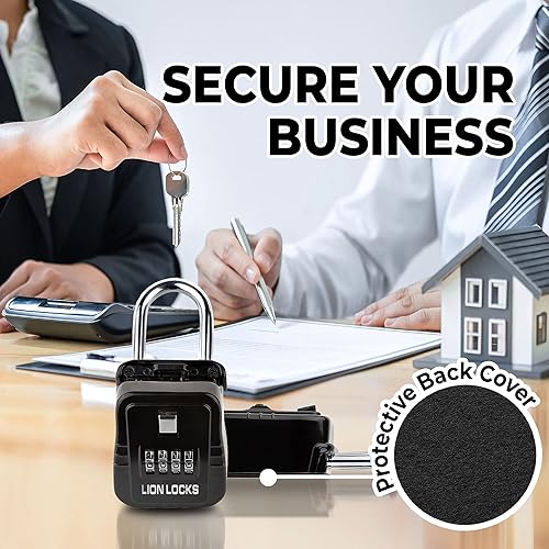 Miniatura 5 de Lion Locks Caja de seguridad de almacenamiento de 1500 llaves con cerradura de código propio soporte de llave portátil a prueba de óxido seguro para