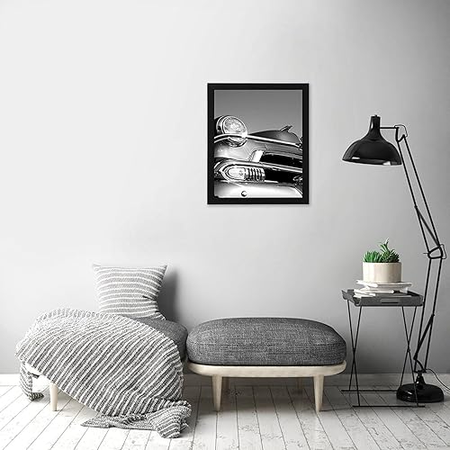 Vista 977 de Americanflat - Marco para póster de 71 x 74 cm con plexiglás pulido, portarretratos negro de madera industrializada, Epic Collection, marco ancho