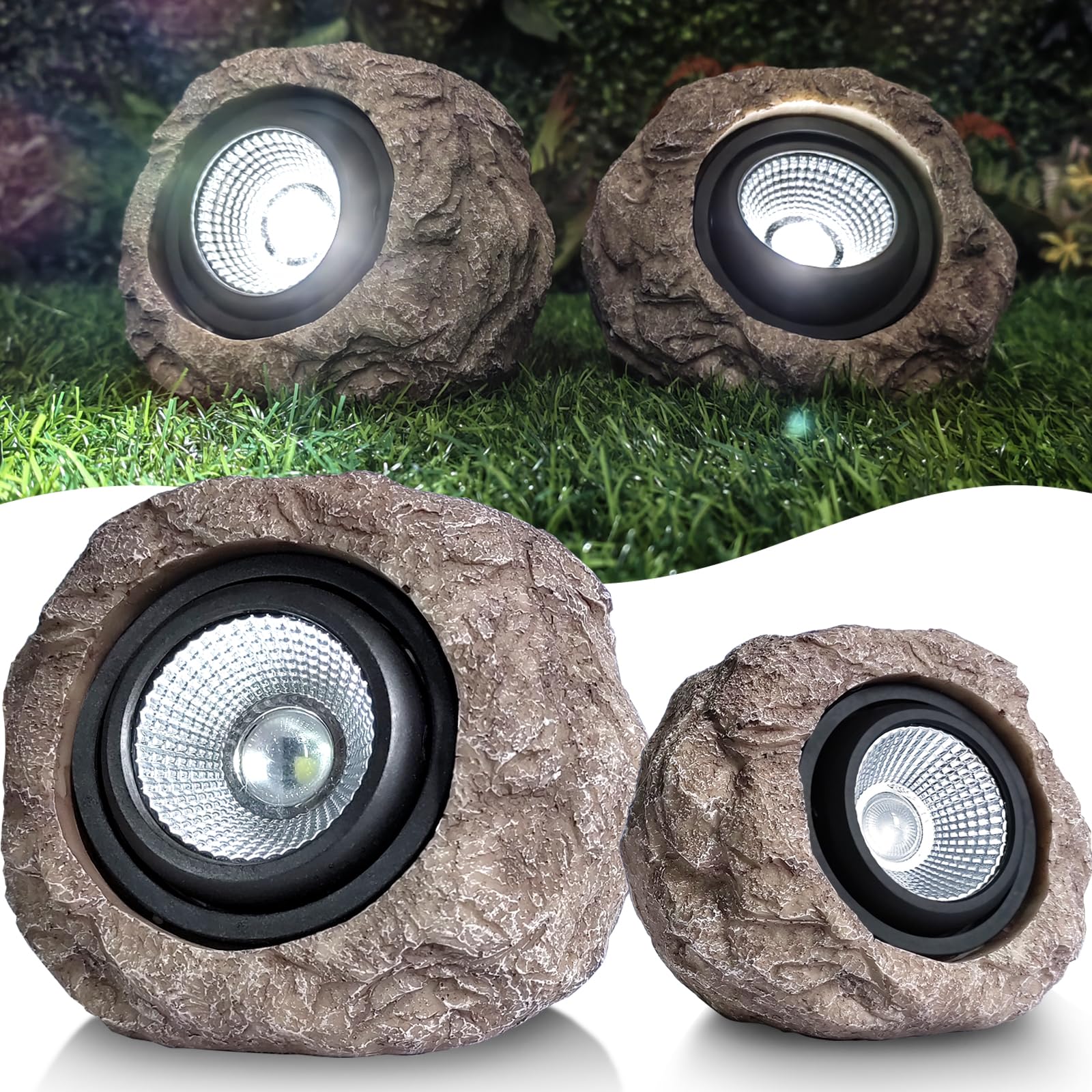 Candieslife Luci solari da giardino per esterni decorative (2 confezioni)