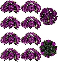 Vista 57 de BLOSMON Bolas de Flores para Bodas, Centros de Mesa de Rosas, 2 Piezas, Flores Artificiales Negras, Bolas Florales Colgantes, Decoración de Arreglos