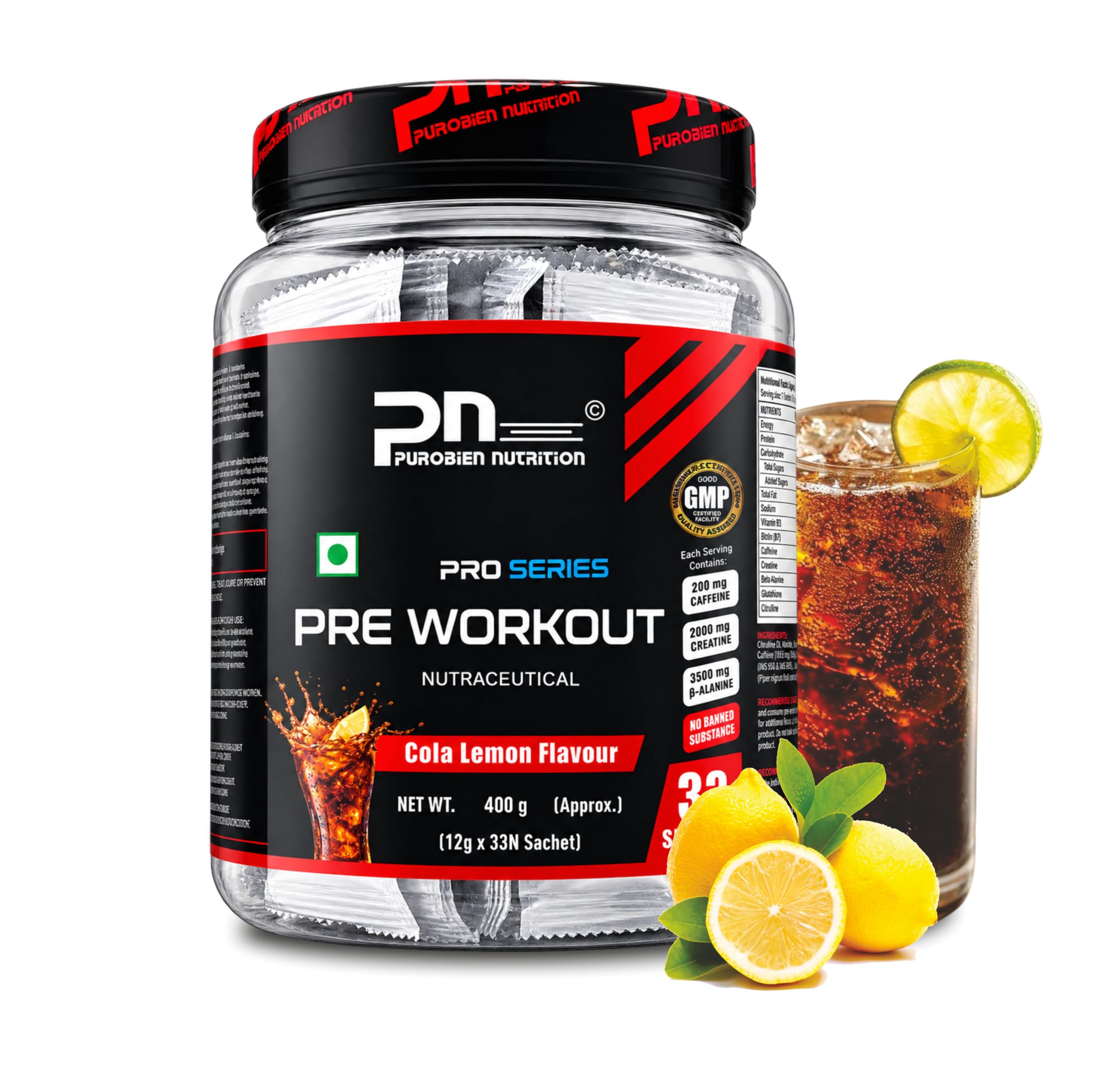 Pre Workout For Men, Cranberry 400 GM, 200Mg Caffeine, 3500Mg Beta Alanine, 4000Mg Citrulline, 2000Mg Creatine,33 Servings, Powder,Pack of 1 — Amazon image 10
