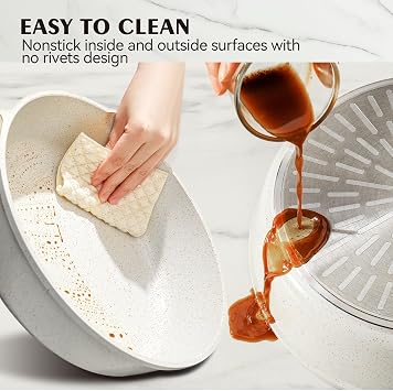 Sensarte Nonstick Ceramic Cookware Set 15-Piece, PFAS and PTFE Free