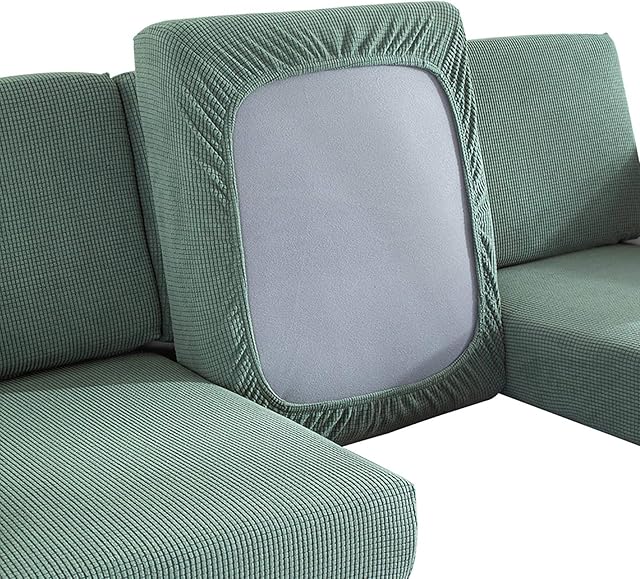 MOVKZACV Sofa Cushion Covers Replacement,High Stretch Sofa Cushion Cover,Sofa Seat Slipcovers Couch Cushion Cover Furniture Protectors Sofa slipcover Sofa Cover Soft Flexibility(Green/2 seat)