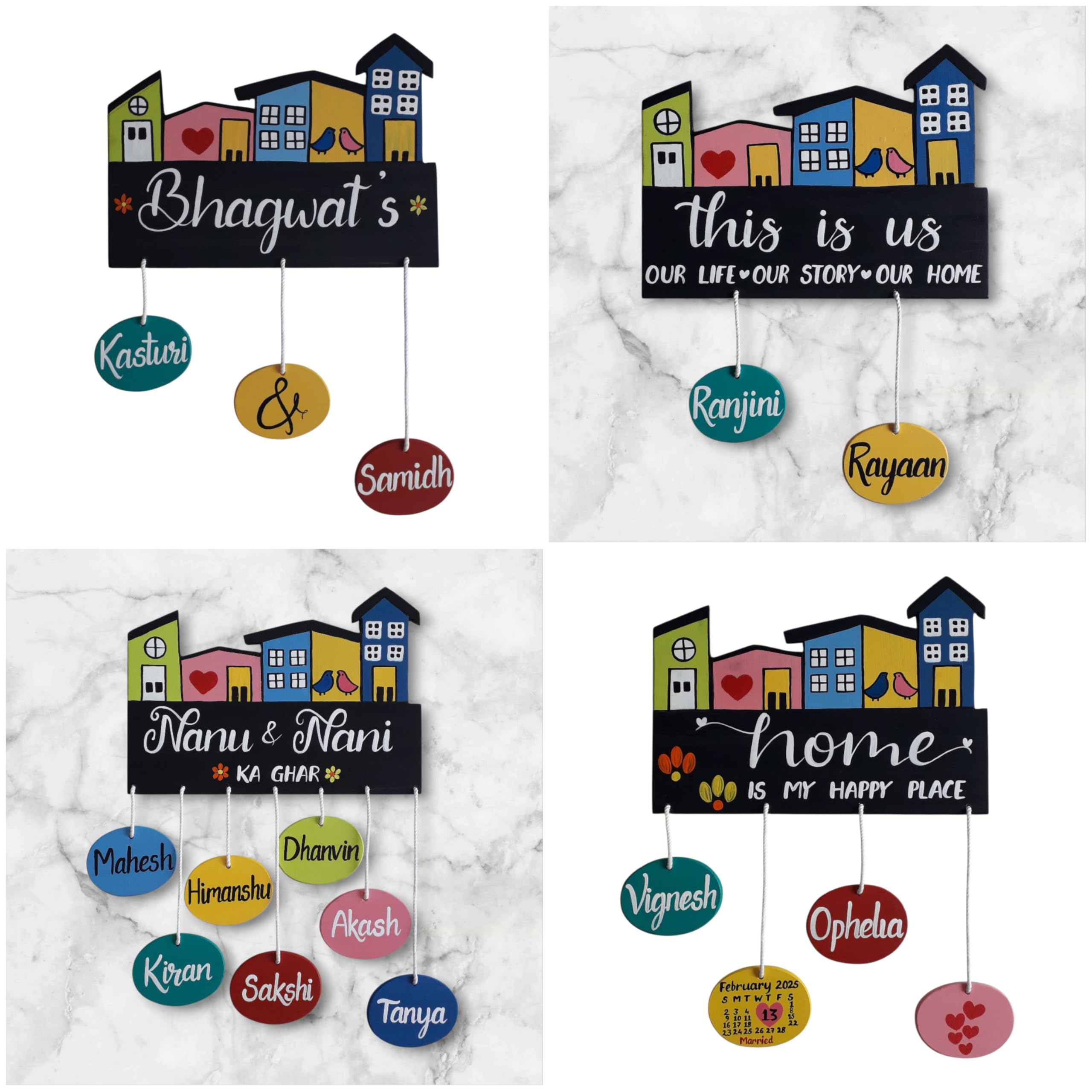 Custom Wooden Name Plate - Personalized Home Decor -7