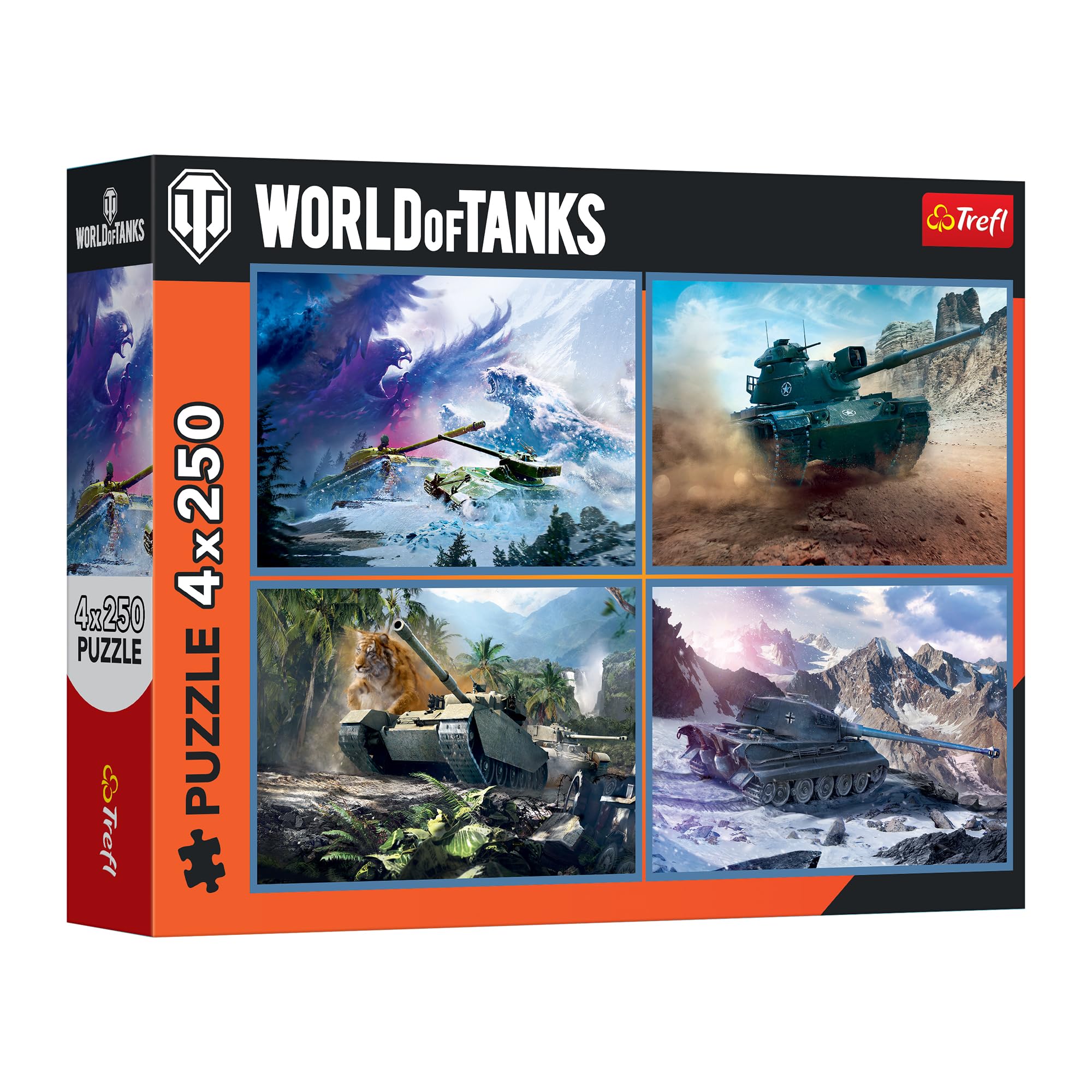 Trefl 4-in-1 Puzzle World of Tanks – Große Panzerschlacht